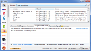 Capture de l’interface Captvty